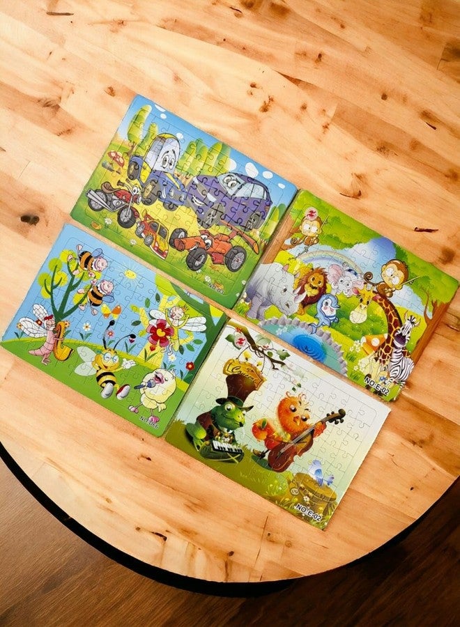 G.FIDEL أحجية أرضية من الورق المقوى على شكل حيوانات من جي.فيدل، أربع قطع كبيرة الحجم، لعبة أحجية حيوانات كبيرة الحجم للأطفال من عمر 3 سنوات فما فوق | معدات ألعاب ما قبل المدرسة (12 بوصة × 10 بوصات) - Image 1